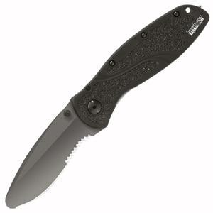 Kershaw Knives 1675BLKST Rescue Blur Serrated Knife With Black Handle And Blunt Tip