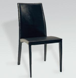 ItalModern 02401 Daisy Leather Chair Set of 2- Black