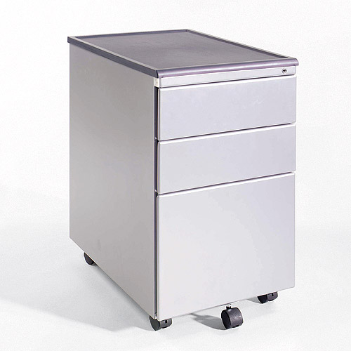 ItalModern 27956 Fred High File Cabinet- Dark Gray-Aluminum