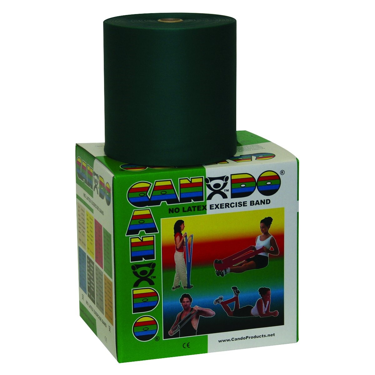 Cando 10-5623 No Latex Exercise Band - 50 Yards - Green - Medium