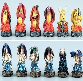 Fame 6059 Good vs Evil - Color Dragon Chess Set