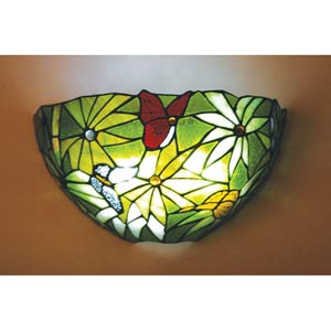 Amb3000 Stained Glass Rainforest Ambiance Sconce