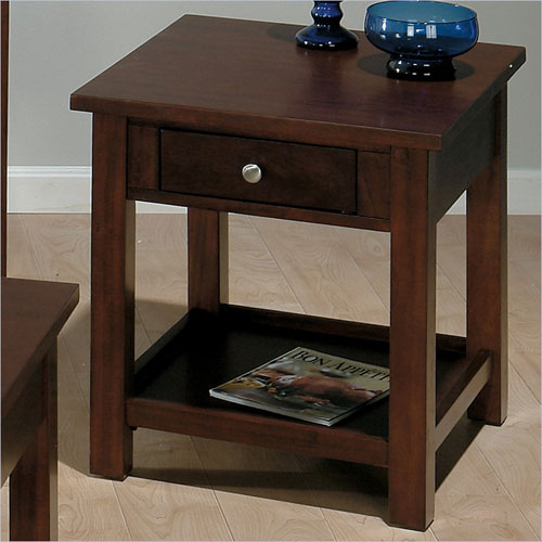 Tresanti+End+Table+Refrigerator ... Magazine Chairside End Table With Ribbed Shelf Chocolate Cherry Brown