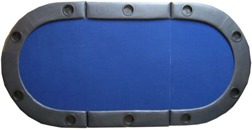 JPCommerce TX3BLUE Padded Texas Hold em Folding Poker Table Top with Cup Holders Blue