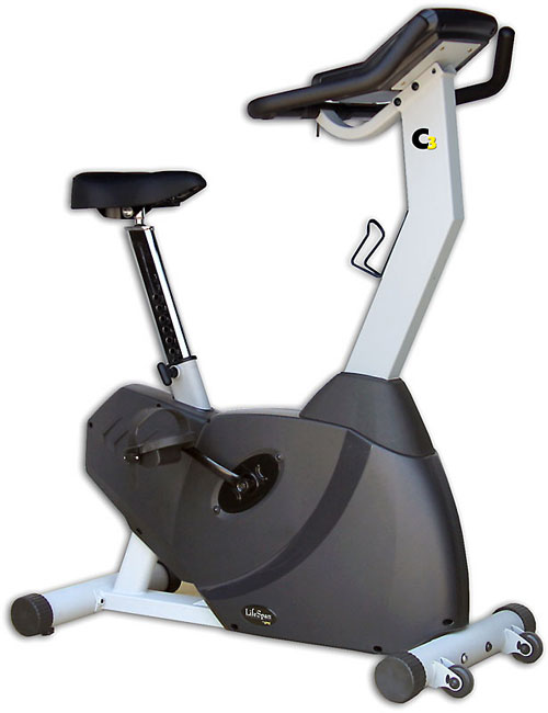 LifeSpan C3 Upright Exercise Bike - Blue Backlit LCD