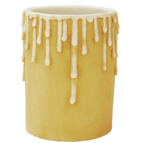 102623 Wax Effect Candle Cover - Brown