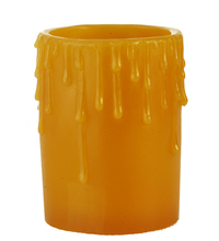 104890 Wax Effect Candle Cover - Honey Amber