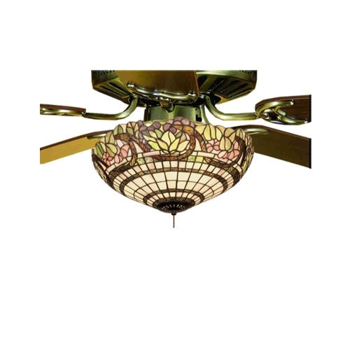 12706 Floral Art Glass Ceiling Fan Light Kit
