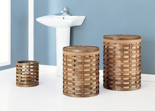 Organize It All 23831 Set of 3 Round Hampers with Wastebasket