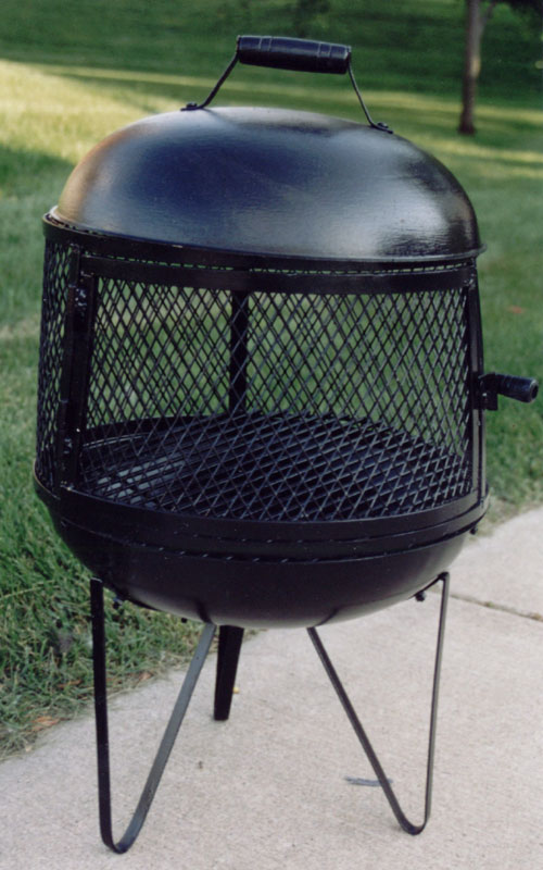 Oakland Living 8023BK Jr. Feast Chimenea Firepit with Grill Black