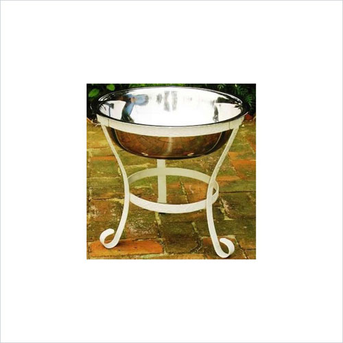 Oakland Living 8046-SS 20 Inch Stainless Steel Ice Bucket With Stand - Silver And Beach Sand