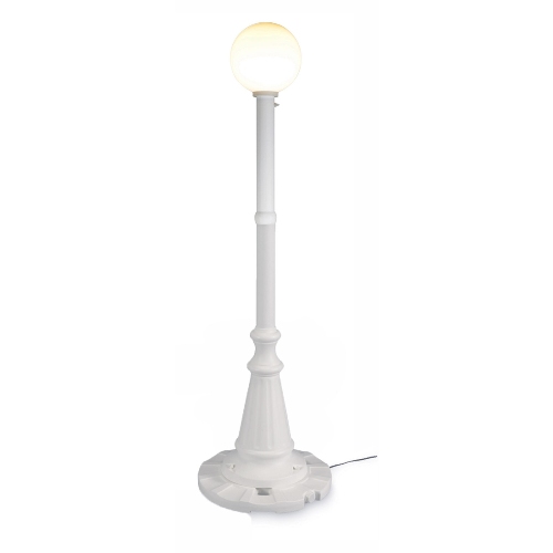69001 White Single White Globe Patio Lamp