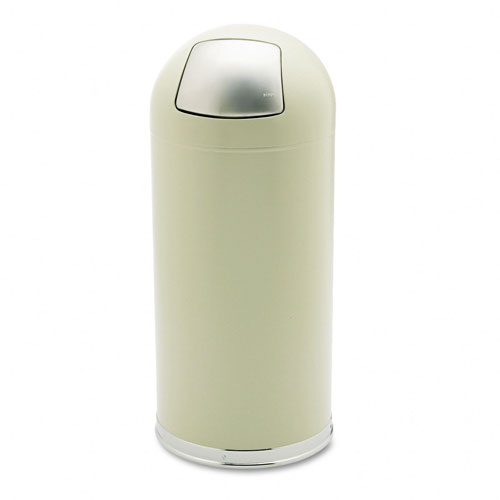 Safco 9636PT 15 Gallon Dome Receptacle with Spring-Loaded Door in Putty Safco 9636PT 15 Gallon Dome Receptacle with Spring-Loaded Door in Putty