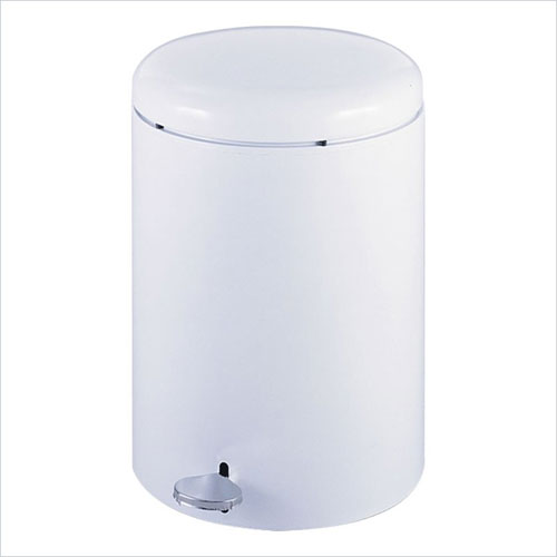Safco 9681WH 4 Gallon Round Step On Receptacle in White Safco 9681WH 4 Gallon Round Step On Receptacle in White