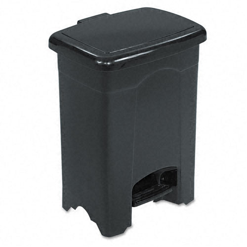 Safco 9710BL 4 Gallon Plastic Step-on Waste Receptacle in Black Safco 9710BL 4 Gallon Plastic Step-on Waste Receptacle in Black
