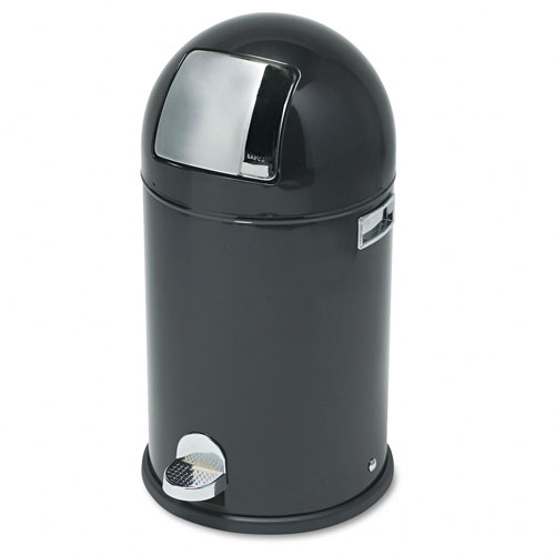 Safco 9720BL Dome Step-on 9 gal Waste Receptacle - Black Safco 9720BL Dome Step-on 9 gal Waste Receptacle - Black