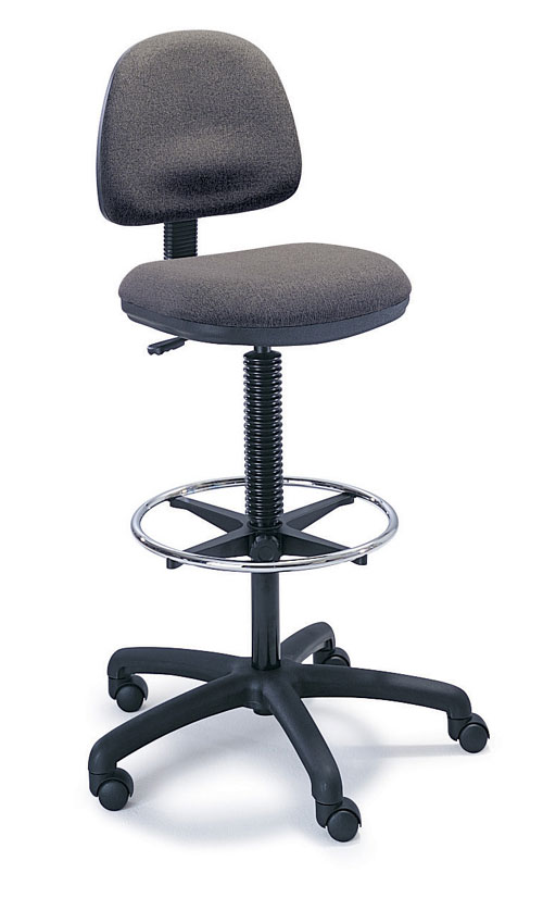 Safco 3401dg Precision Extended Height Chair With Foot Ring In Dark Gray