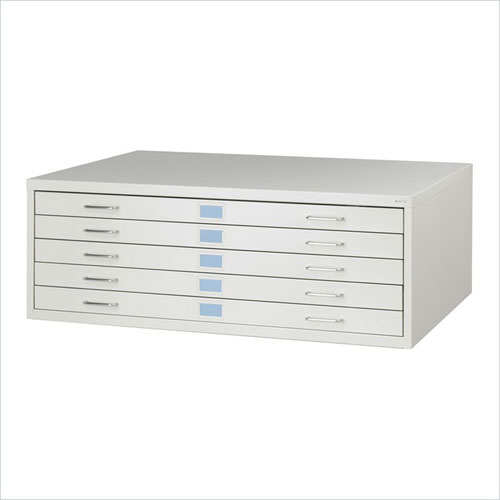 Safco 4972LG Medium Facil 5 Drawer Flat File in Light Gray