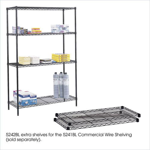Safco 5242BL 2 Pack 18 x 48 Inch Extra Wire Shelves in Black Safco 5242BL 2 Pack 18 x 48 Inch Extra Wire Shelves in Black