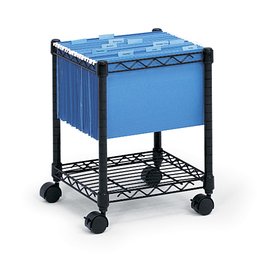 Safco 5277BL Compact Mobile File Cart in Black Safco 5277BL Compact Mobile File Cart in Black
