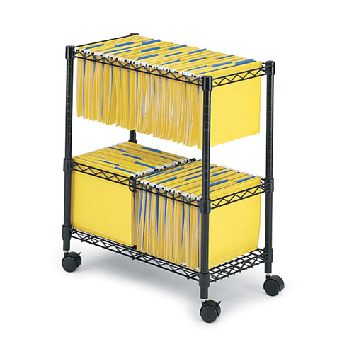 Safco 5278BL 2 Tier Rolling File Cart in Black Safco 5278BL 2 Tier Rolling File Cart in Black