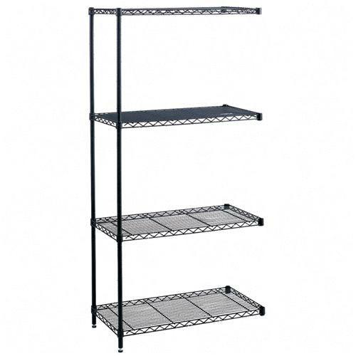 Safco 5286BL 18 x 36 Inch Wire Add On Unit in Black