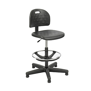 Rubberized Economy Workbench Chair - Black