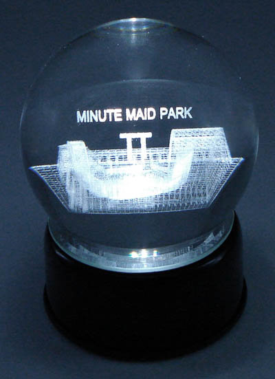 Paragon Innovations Co MinuteMaidLES MinuteMaid Park Etched In Crystal Ball Base Musical amp; Lit. Plays 