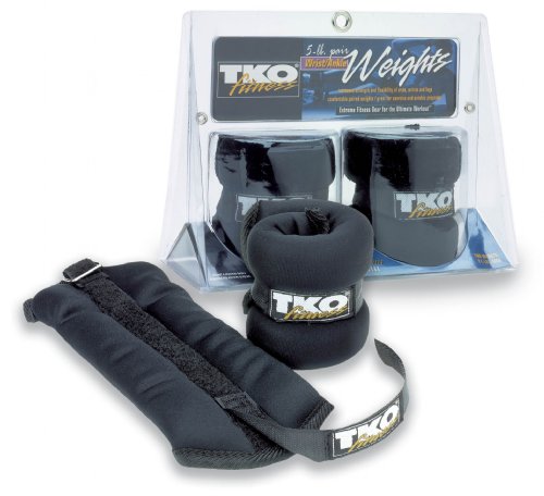 TKO 205AP-BK-5 5 lb. Pair Neoprene Ankle Weights - Black