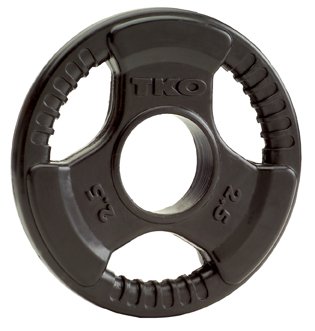 TKO 802OU-BK-2.5 Olympic 2.5lb. Urethane Tri-Grip Plate - Black