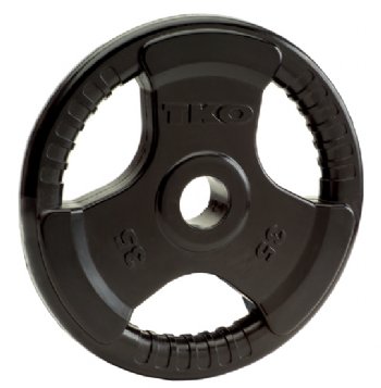 TKO 802OU-BK-35 Olympic 35lb. Urethane Tri-Grip Plate - Black