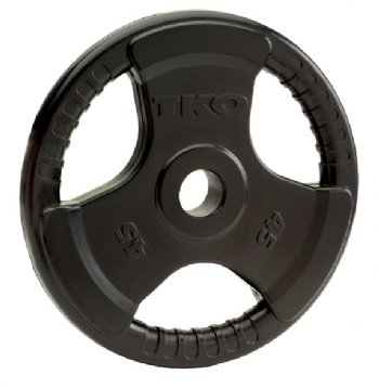 TKO 802OU-BK-45 Olympic 45lb. Urethane Tri-Grip Plate - Black