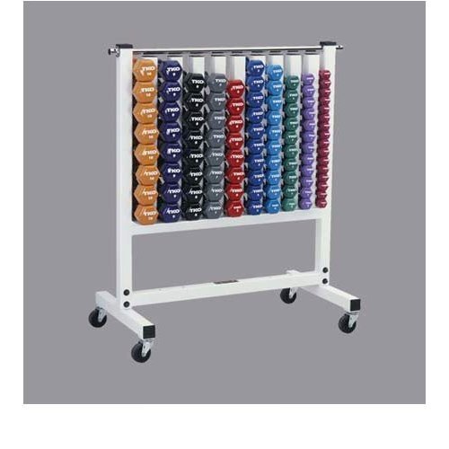 TKO 823NPAC Dumbbell Rack With Casters And Neoprene Dumbbells - Silver Metallic