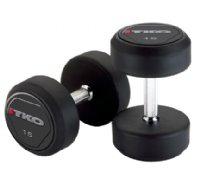 TKO 827U-HT-55 SDS Urethane Encased Dumbbell Pair with 33mm Tri-Grip Handle - 55lb Set