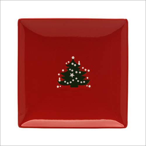 Waechtersbach 2228274070 10.5 x 10.5-Inch Christmas Tree Large Coupe Square Platter