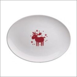 Waechtersbach  13 x 9.5-Inch Willie Oval Platter - White With Red Moose
