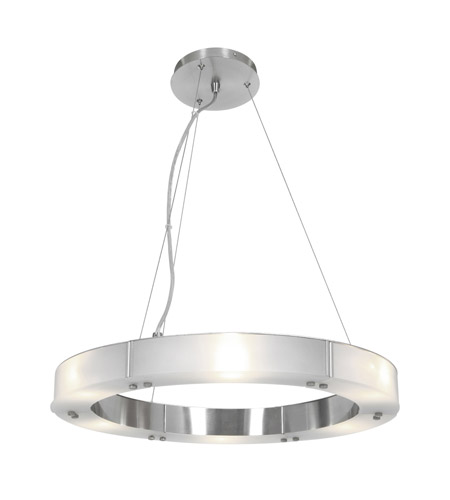 Acle Cable Ring Glass Chandelier, Brushed Steel - Small