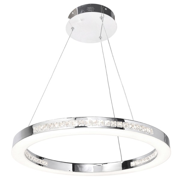 Affluence Dimmable Led Ring Pendant, Chrome - Large