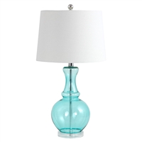 4639 Sabine Glass Table Lamp, Teal