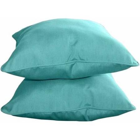 Pu1515b2009 15 In. In. Sunbrella Designer Decorative Pillows With Self Color Piping, Canvas Aruba - Pack Of 2