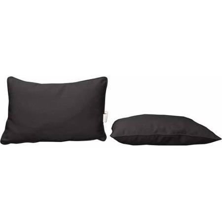 Pu2013b1032 2 Pack Sunbrella Designer Lumbar Pillow With Piping, Canvas Black