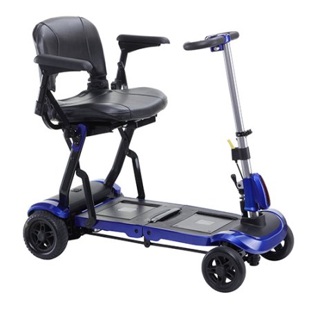 Flex Zoome Flex Ultra Compact Folding Travel - 4 Wheel Scooter, Blue