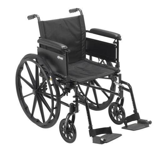 16 In. Seat Cruiser X4 Lightweight Dual Axle Wheelchair With Adjustable Detachable Full Arms & Swing Away Footrests