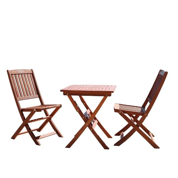5-piece Wood Patio Dining Set With Reclining Chairs - V98set20