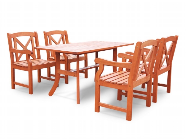 7-piece Wood Patio Dining Set - V98set45