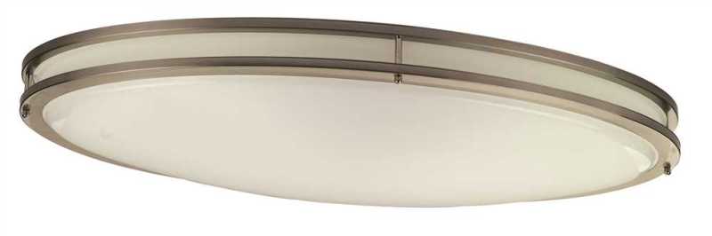 2480047 Led Flush Mount Oval Ceiling Fixture Brushed Nickel 32-1/2x18-1/4 In 42-watt Led Integrated Panel Array Included