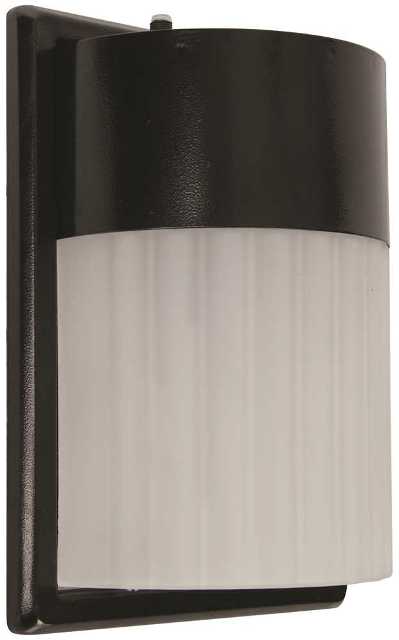 F9928-31 Frosted Acrylic Lens, 10 In., Uses 17 Watt Led Integrated Panel, Led Exterior Wall Pack With Photo Cell, Black