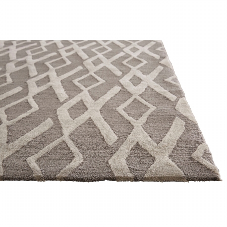 Jaipurrugs Rug129988 Contemporary Geometric Pattern Polyester Colombo Rectangle Area Rug, Gray & Silver - 5 X 7 Ft. 6 In.