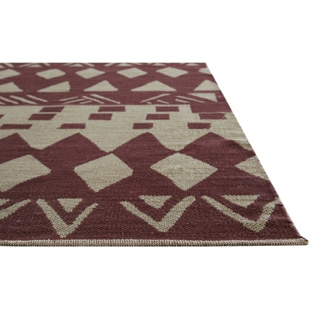 Jaipurrugs Rug132104 Flatweave Tribal Pattern Cotton Tiebele Rectangle Area Rug, Purple & Gray - 8 X 11 Ft.