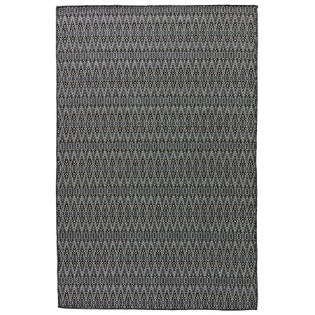 Jaipurrugs Rsw101209 Indoor - Outdoor Geometric Pattern Polypropylene Crover Square Rug Swatch, Gray & Black - 1.6 X 1.6 Ft.